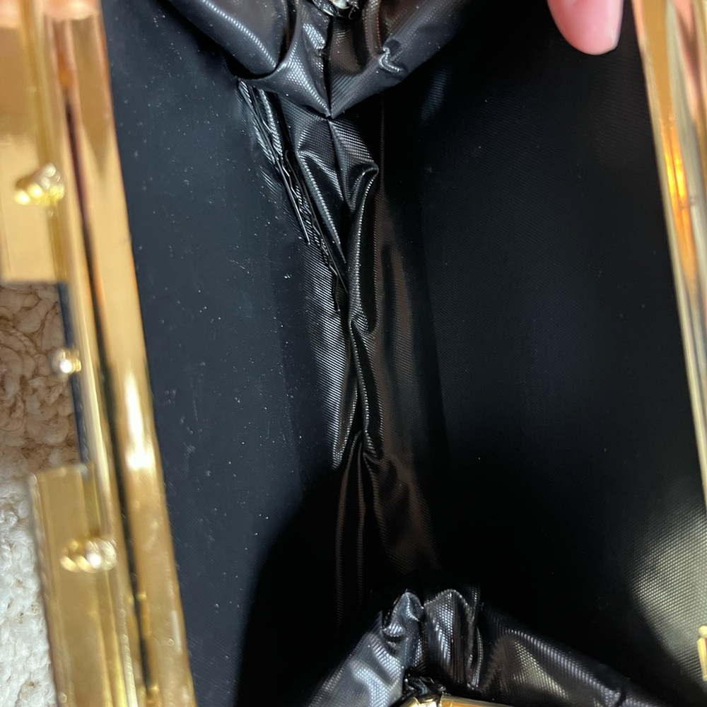 Vintage gold clutch, optional short chain handle - Picture 7 of 11